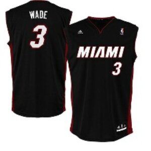 EUC adidas NBA DWYANE WADE  No 3 Miami Heat Jersey (S)